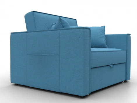 Кресло-кровать Лига-104 (80) (ЛДСП,Брус,Фанера,Рогожка/Голубой) Лига Диванов 134845
