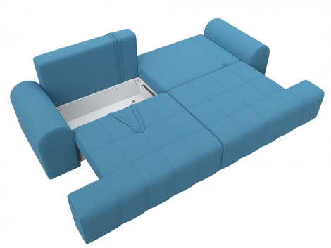 Диван прямой Лига-080 (ДСП/Пластик/Рогожка/Голубой) Лига Диванов 131112