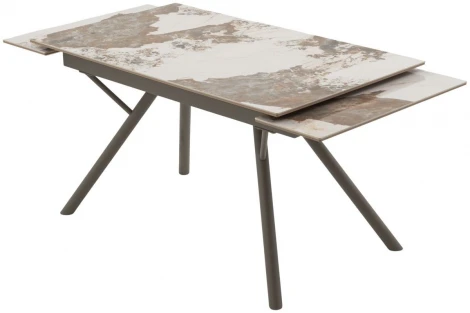 Стол ЛИБЕРТИ 140 цвет ПАНДОРА (Pandora), керамика / Латте каркас M-City 64407