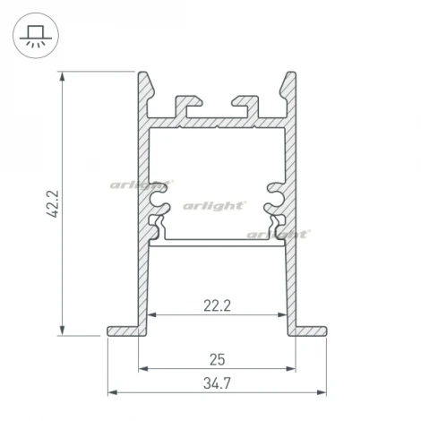 Профиль SL-COMFORT-3542-F-2000 ANOD (Алюминий) 031764 Arlight SL-COMFORT
