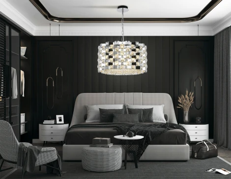 Подвесная люстра с хрусталем Ambrella High Light LH41001 (220V, на цепи, круглые)