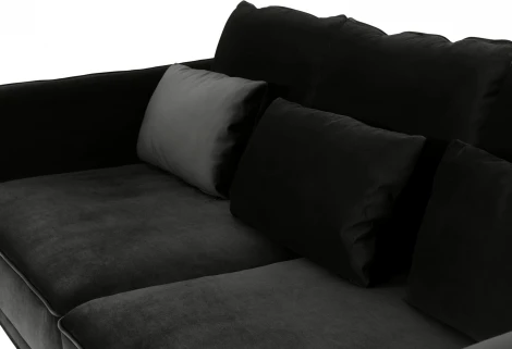 Диван Amsterdam трехместный ОГОГО (арт.342355), (Ткань/Черный)
