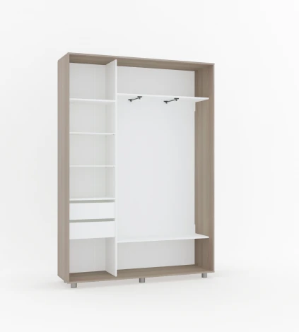 Шкаф-купе МАМА Удачный 140*45, Ясень шимо светлый