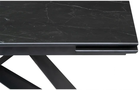 Керамический стол Woodville Ноттингем 160(220)х90х79 черный мрамор / черный 553542