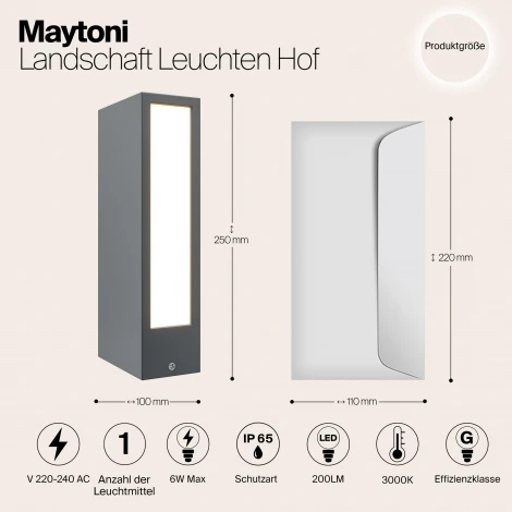 Наземный светильник Maytoni Hof O422FL-L6GF (LED, 220V, IP65)