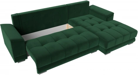 Диван угловой НордСтар правый угол (Зеленый/Велюр) Лига Диванов арт.121108