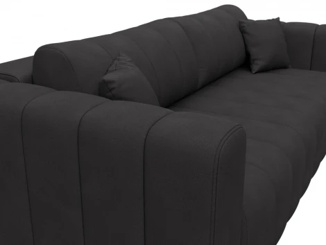 Диван прямой Лига-062 НПБ (ДСП,Фанера,ХДФ/Пластик/Замша/Коричневый) Лига Диванов 130282