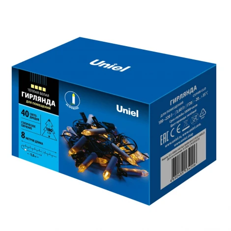 Гирлянда Uniel ULD-S0800-040/SGA WARM WHITE IP20 CANDLES