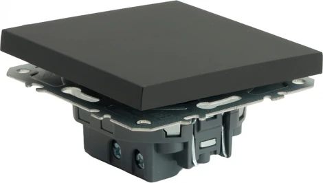 Переключатель одноклавишный (черный) Stekker Эмили 49841