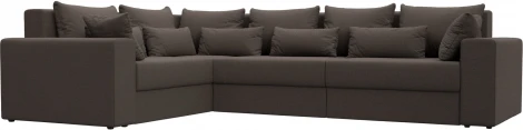 Диван угловой Майами Long левый угол (Коричневый/Рогожка) Лига Диванов арт.122906L
