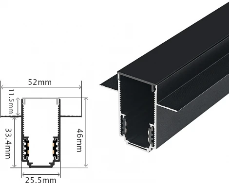 Шинопровод под гипсокартон магнитный встраиваемый Lightera Startrek 48 LE164TS-300B