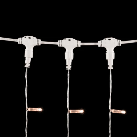 Гирлянда Занавес с Колпачком 2 x 3 м Экстра Тепло-Белый 220В, 600 LED, Провод Прозрачный ПВХ, IP65