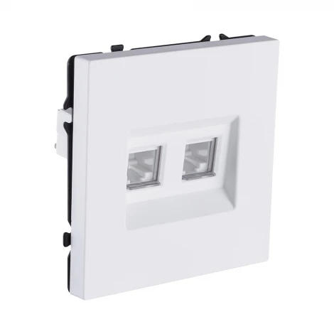 Розетка двойная Ethernet RJ45 белый матовый Kollinger Eclipse EC-018WH