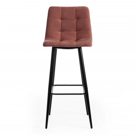 Стул барный CHILLY (mod.7095б) коралловый barkhat 15 /черный (ткань/металл)