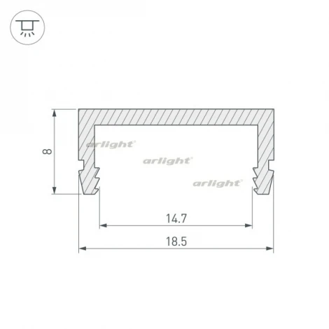 Профиль ARH-CH15-2000 ANOD (Металл) 027088 Arlight ARH