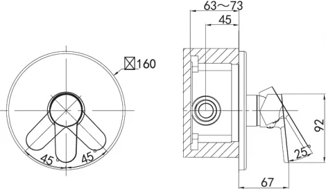 Смеситель D&K Rhein Marx DA1394601 С ВНУТРЕННЕЙ ЧАСТЬЮ, для душа