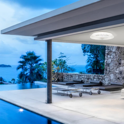 Потолочный светильник круглый с вентилятором Mantra Himalaya 7120 (LED, 220V, диммер, пульт управления, свето-шумовой датчик, управление смартфоном, умный дом - Tuya Smart, круглые)