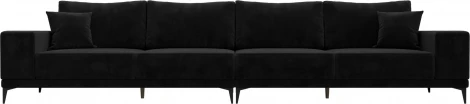 Диван прямой Льюес Лонг (Черный/Велюр) Лига Диванов арт.122388
