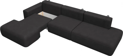 Диван угловой Лига-036 НПБ Модерн Лонг левый угол Лига Диванов (Замша) арт.127760L