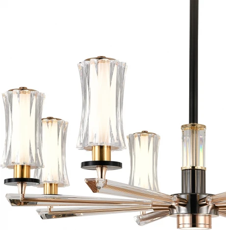 Потолочная люстра на штанге (13038/8R Black) Indigo Grandioso V000186L (регулировка яркости, LED, 220V, пульт управления)