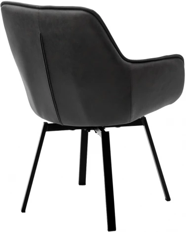 Стул MAVERICK 360 град. поворот. HK007-10 Темно-серый, искусственная замша / черный каркас, М-City