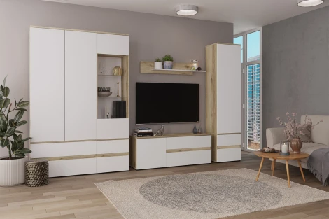 Пенал ТЭКС закрытый Плейона, Дуб Делано, Белый