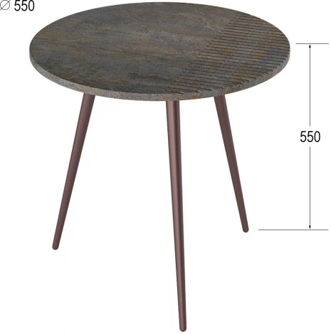 Стол журнальный Рикон Страйп гранж/винный металлик от фабрики Mebelik