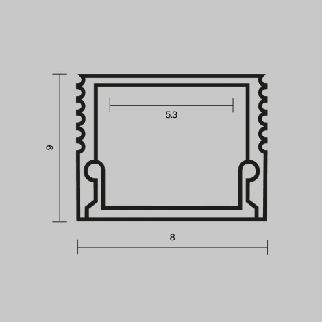Алюминиевый профиль накладной 8x9, черный 2 м, ALM-0809-B-2M Maytoni 631002