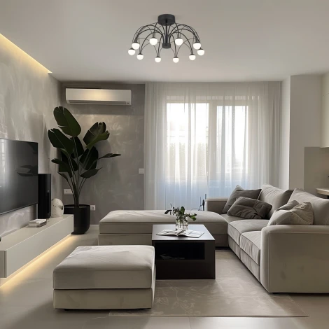 Потолочная люстра на штанге Eurosvet Ragno 90035/10 LED черный (220V, шарики)