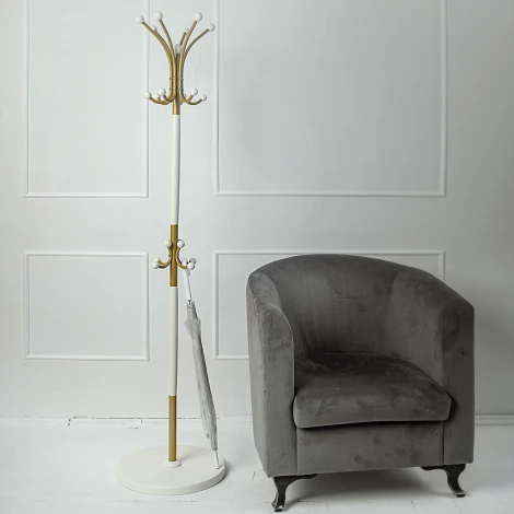 Вешалка напольная Д 1 золото/ слоновая кость от фабрики Mebelik