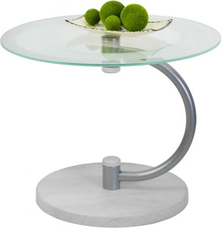 Стол журнальный Дуэт 13Н металлик/дуб дымчатый/прозр. от фабрики Mebelik