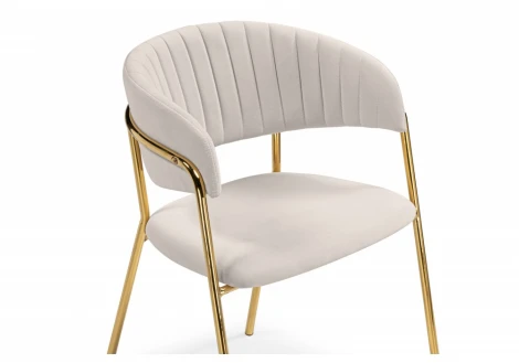 Обеденный стул Woodville Kamelia бежевый / золотой