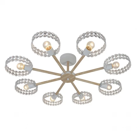 Потолочная люстра на штанге Escada 679/8P E27*60W White/Wood