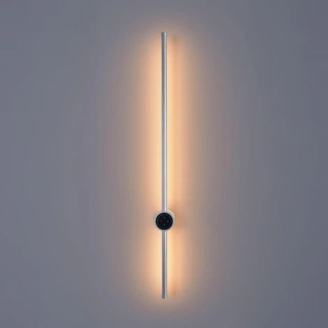 Настенный светильник светодиодный с диммером и сенсорным выключателем Lumion Bram 8310/14WL серебро, металл/силикон LED 14W 3000/4000/7000K 220V (регулировка яркости)