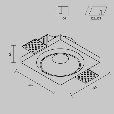 Встраиваемый светильник под гипсокартон Maytoni Gyps Modern DL124-GU10-01-TRS-W (220V, круглые)