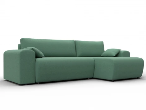 Диван угловой Лига-099 угол универсальный (ДВП,ДСП,ЛДСП,Брус,Фанера/Пластик/Рогожка/Зеленый) Лига Диванов 133696