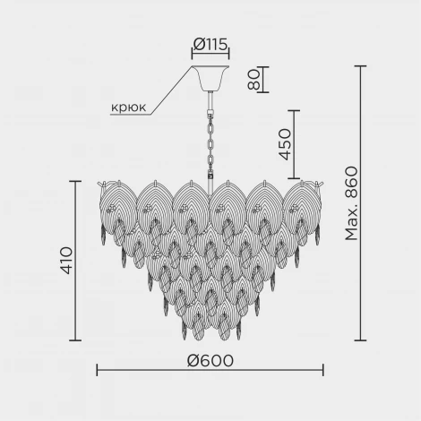 Подвесная люстра хрустальная Modelux ML.6928.600 GD