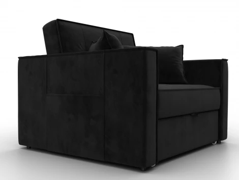 Кресло-кровать Лига-104 (80) (ЛДСП,Брус,Фанера,Велюр/Черный) Лига Диванов 134857