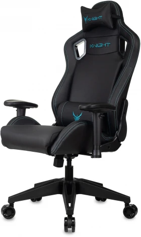 Кресло игровое Knight Outrid Smile черный эко.кожа крестов. пластик