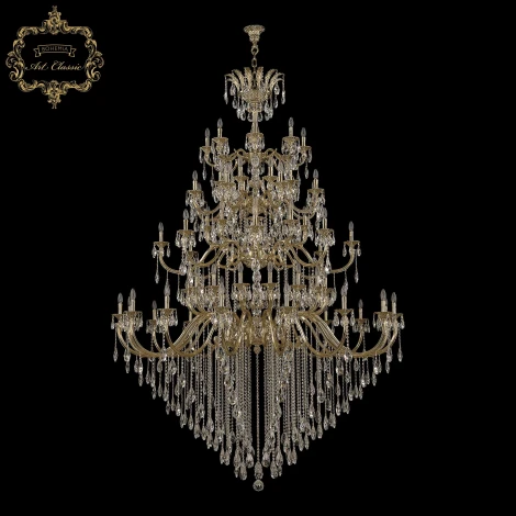 Подвесная большая люстра Art Classic 31.21 31.2118.32+16+16+8.755.4d.B.G.Y3 (220V, на цепи, подсвечник, свеча)