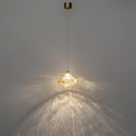 Подвесной светильник светодиодный Odeon Light Ordi 5108/3L антич.бронза/янтарный металл/стекло LED x 3W 4000K (220V, на проводе)