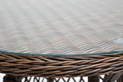 Плетеный круглый стол, диаметр 80 см, цвет коричневый 4SIS Эспрессо YH-T1661G-2 brown