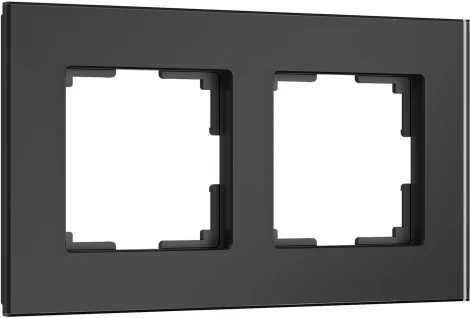 Рамка на 2 поста (черный, стекло soft-touch) Werkel W0023108 (a064573)