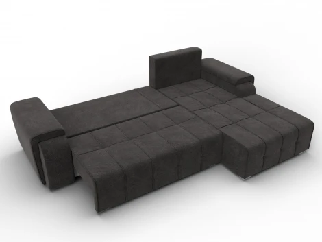 Диван угловой Лига-121 правый угол (ДСП,Брус,Велюр/Темно-коричневый) Лига Диванов 137352