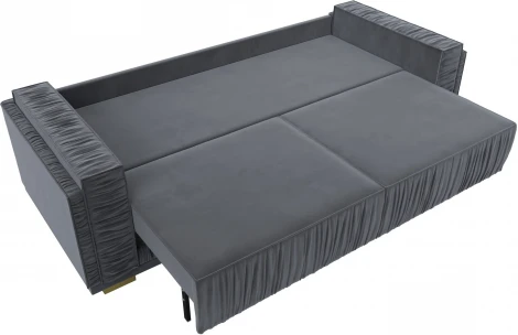 Диван прямой Лига-044 (Серый,Бежевый/Велюр) Лига Диванов арт.122254