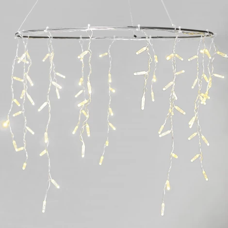 Гирлянда Бахрома с колпачком 3,1 x 0,5 м шампань, 120 LED, провод прозрачный  ПВХ, IP65 Laitcom PIL120CAP-10-2CH