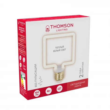 Лампочка светодиодная филаментная белая трубка E27 4W Thomson Deco Square TH-B2395