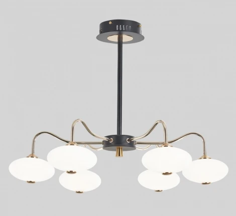 Потолочная люстра светодиодная на штанге Arte Milano Neapol-73908 273908/6 BK/GD (220V)