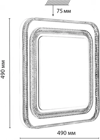 Настенно-потолочный светильник Sonex Suzy Silver 7685/EL пластик/серебристый LED 70Вт 3000-6000K 490х490 IP43 пульт ДУ (220V)