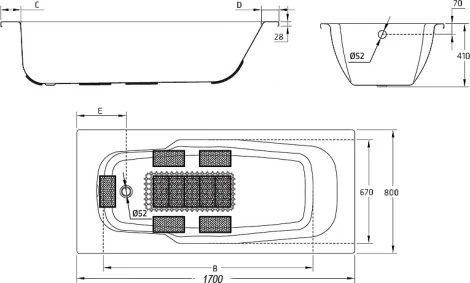 Стальная ванна BLB Atlantica B70J handles